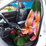 Pink And Yellow Plumeria Flower Print Waterproof Car Seat Cover