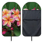 Pink And Yellow Plumeria Flower Print Waterproof Car Seat Cover