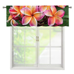 Pink And Yellow Plumeria Flower Print Window Valance