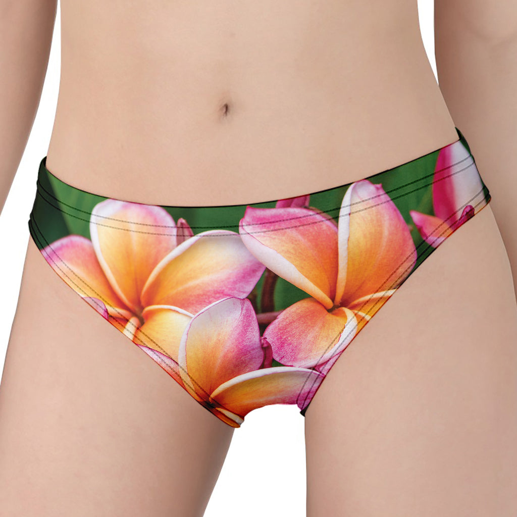 Pink And Yellow Plumeria Flower Print Women's Panties