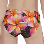 Pink And Yellow Plumeria Flower Print Women's Panties