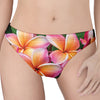 Pink And Yellow Plumeria Flower Print Women's Thong