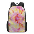 Pink And Yellow Tie Dye Print 17 Inch Backpack