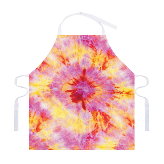 Pink And Yellow Tie Dye Print Adjustable Apron