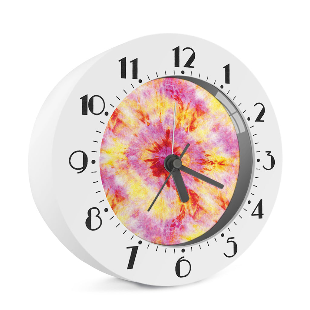 Pink And Yellow Tie Dye Print Alarm Clock