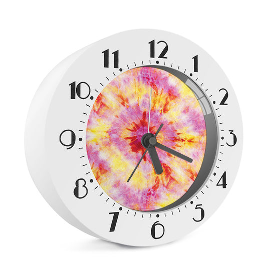 Pink And Yellow Tie Dye Print Alarm Clock