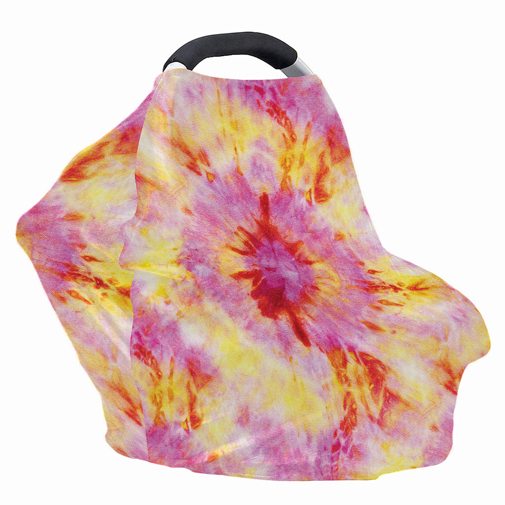 Pink And Yellow Tie Dye Print Baby Seat Cover