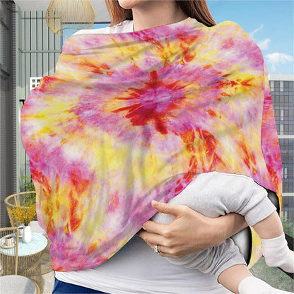 Pink And Yellow Tie Dye Print Baby Seat Cover