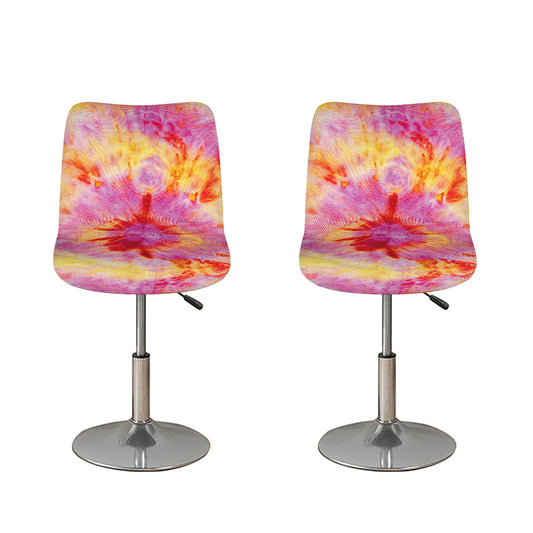 Pink And Yellow Tie Dye Print Bar Stool Covers