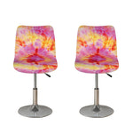 Pink And Yellow Tie Dye Print Bar Stool Covers