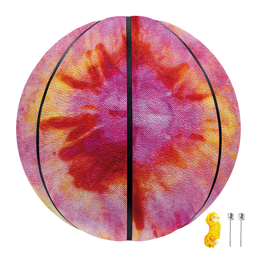 Pink And Yellow Tie Dye Print Basketball
