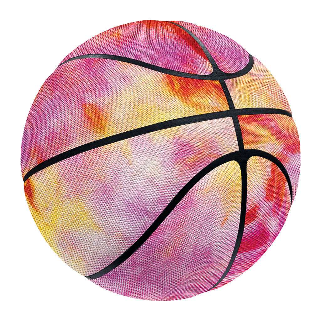 Pink And Yellow Tie Dye Print Basketball