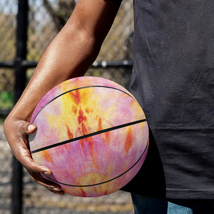 Pink And Yellow Tie Dye Print Basketball