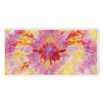 Pink And Yellow Tie Dye Print Beach Towel