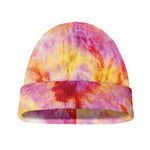 Pink And Yellow Tie Dye Print Beanie