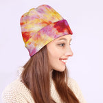 Pink And Yellow Tie Dye Print Beanie