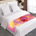 Pink And Yellow Tie Dye Print Bed Runner