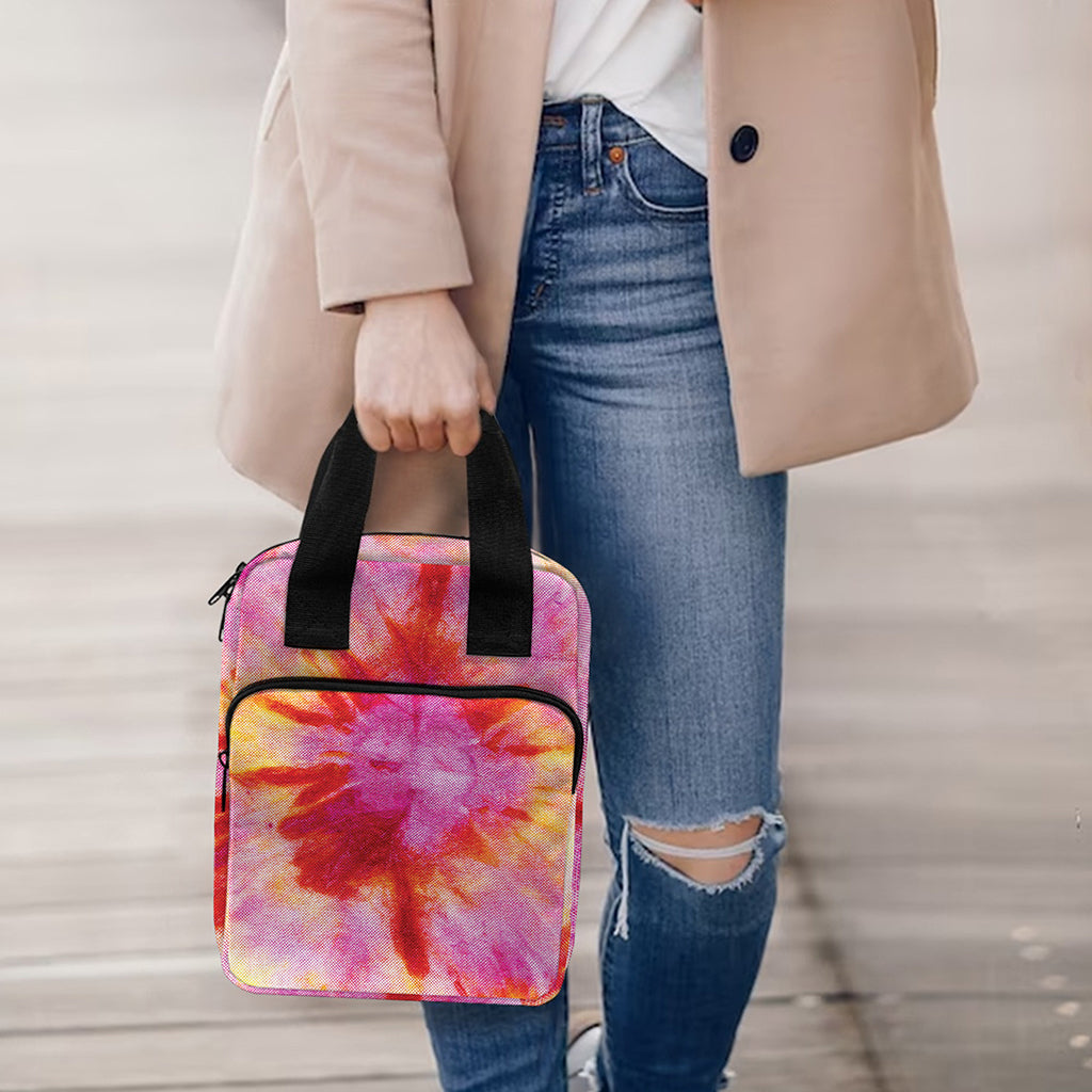 Pink And Yellow Tie Dye Print Bible Tote Bag