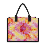 Pink And Yellow Tie Dye Print Canvas Tote Bag