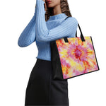 Pink And Yellow Tie Dye Print Canvas Tote Bag