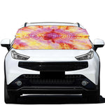 Pink And Yellow Tie Dye Print Car Windshield Snow Cover