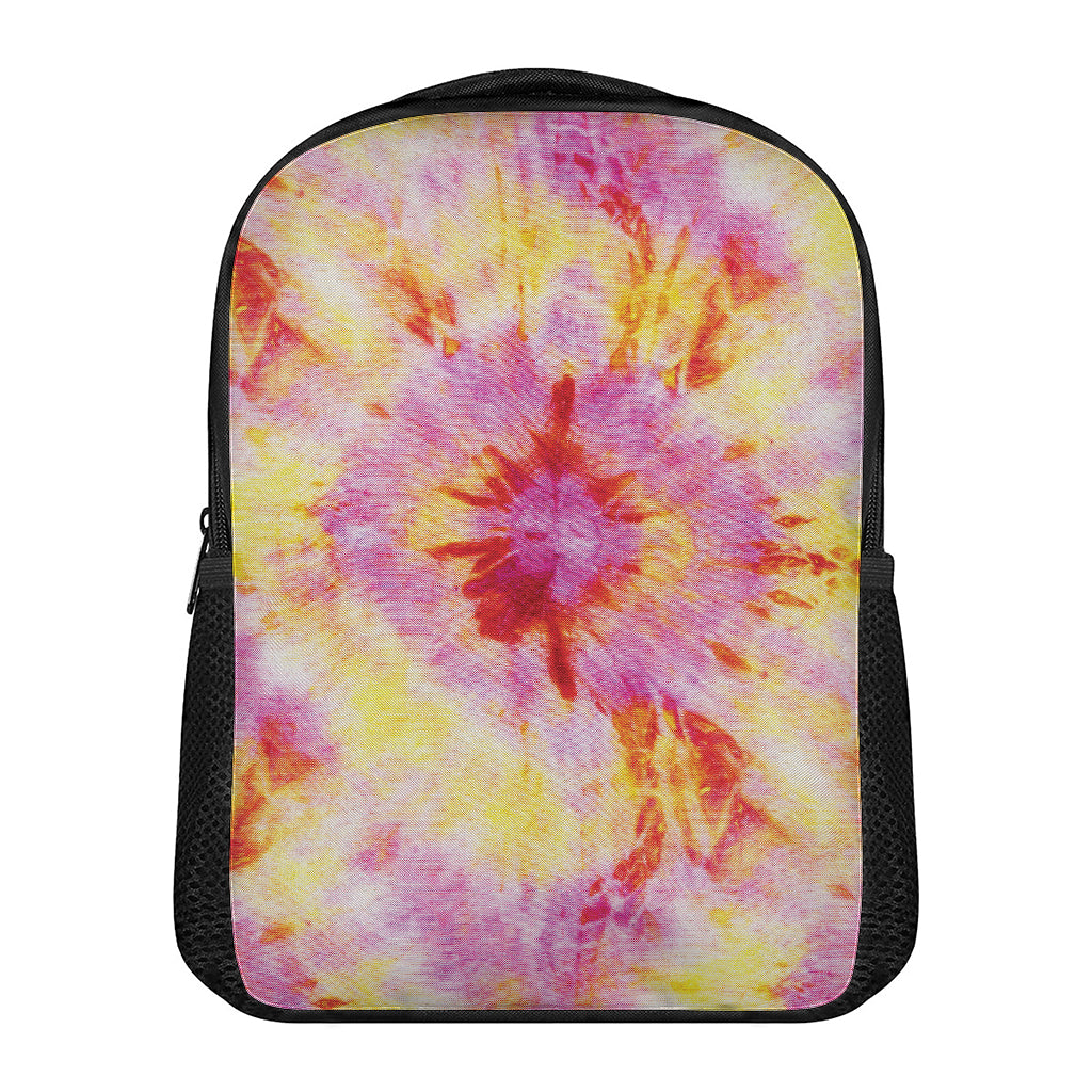 Pink And Yellow Tie Dye Print Casual Backpack