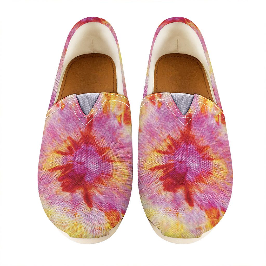 Pink And Yellow Tie Dye Print Casual Shoes