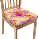 Pink And Yellow Tie Dye Print Chair Cushion Cover