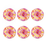 Pink And Yellow Tie Dye Print Coaster Set