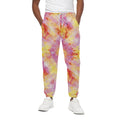 Pink And Yellow Tie Dye Print Cotton Sweatpants