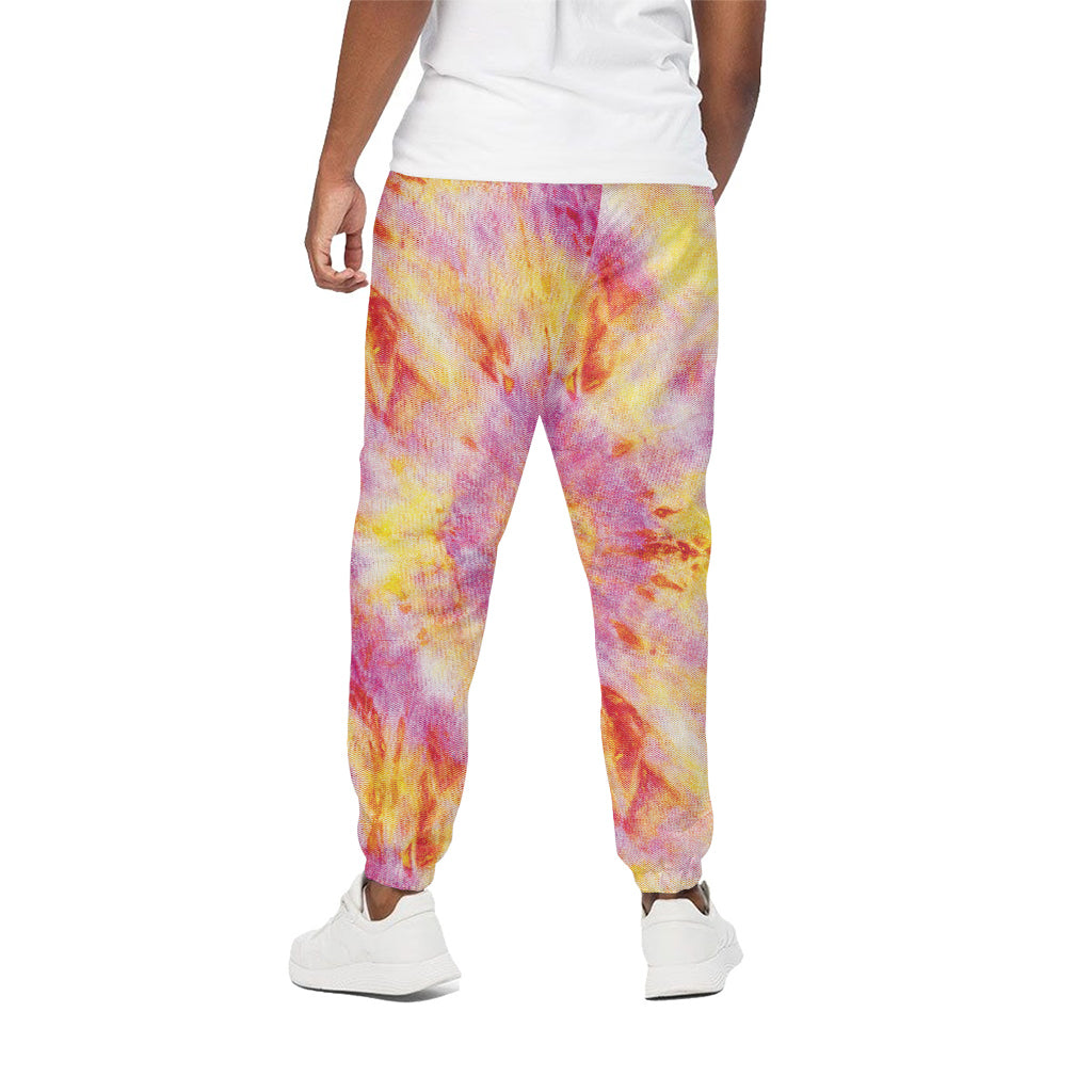 Pink And Yellow Tie Dye Print Cotton Pants