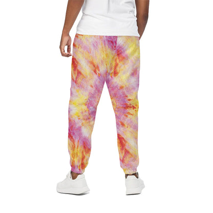 Pink And Yellow Tie Dye Print Cotton Pants