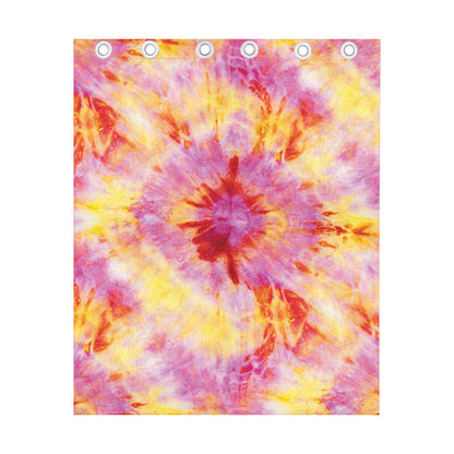 Pink And Yellow Tie Dye Print Curtain