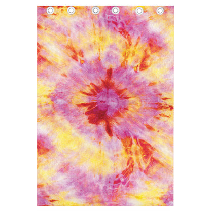 Pink And Yellow Tie Dye Print Curtain