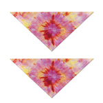 Pink And Yellow Tie Dye Print Dog Bandana