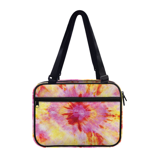Pink And Yellow Tie Dye Print Double Strap Bible Bag