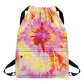 Pink And Yellow Tie Dye Print Drawstring Backpack