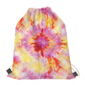 Pink And Yellow Tie Dye Print Drawstring Bag