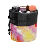 Pink And Yellow Tie Dye Print Drawstring Makeup Bag