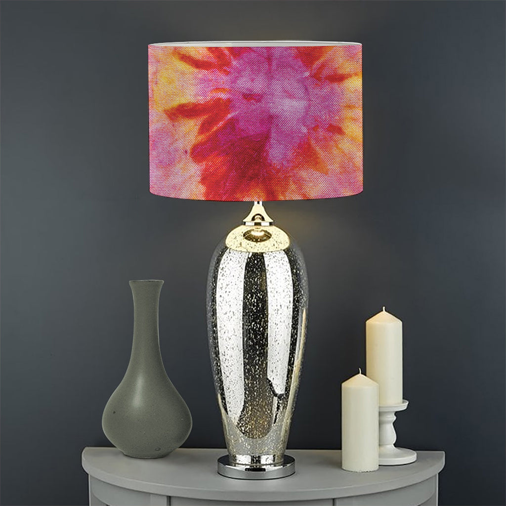 Pink And Yellow Tie Dye Print Drum Lamp Shade