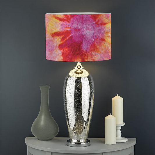 Pink And Yellow Tie Dye Print Drum Lamp Shade
