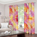 Pink And Yellow Tie Dye Print Extra Wide Grommet Curtains