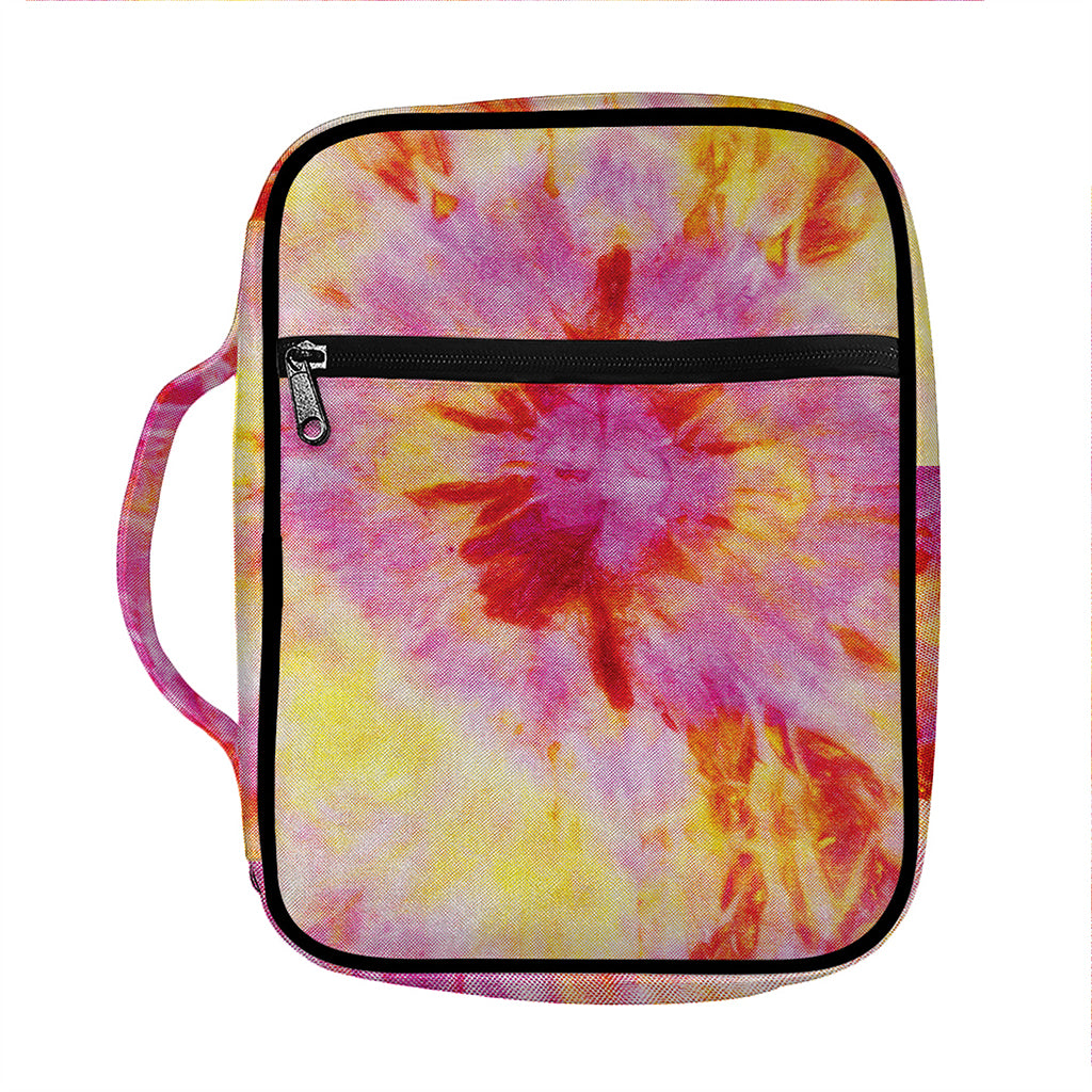 Pink And Yellow Tie Dye Print Front Pocket Bible Bag