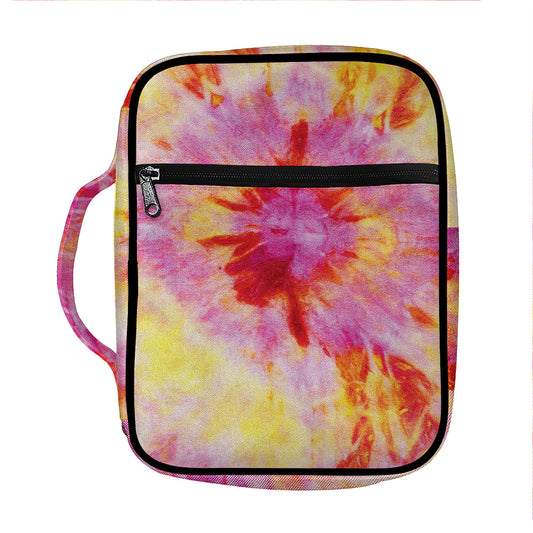 Pink And Yellow Tie Dye Print Front Pocket Bible Bag