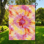 Pink And Yellow Tie Dye Print Garden Flag