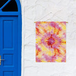 Pink And Yellow Tie Dye Print Garden Flag
