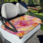 Pink And Yellow Tie Dye Print Golf Cart Seat Cover