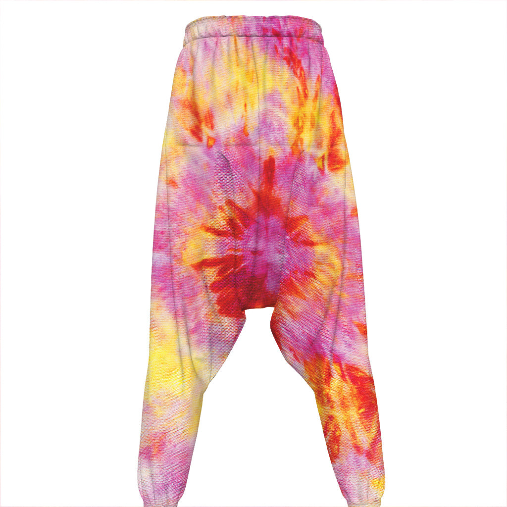 Pink And Yellow Tie Dye Print Hammer Pants