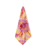 Pink And Yellow Tie Dye Print Hand Towel