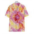 Pink And Yellow Tie Dye Print Hawaiian Shirt
